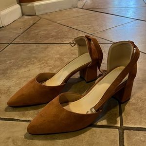 Light brown, suede, size 8 heels